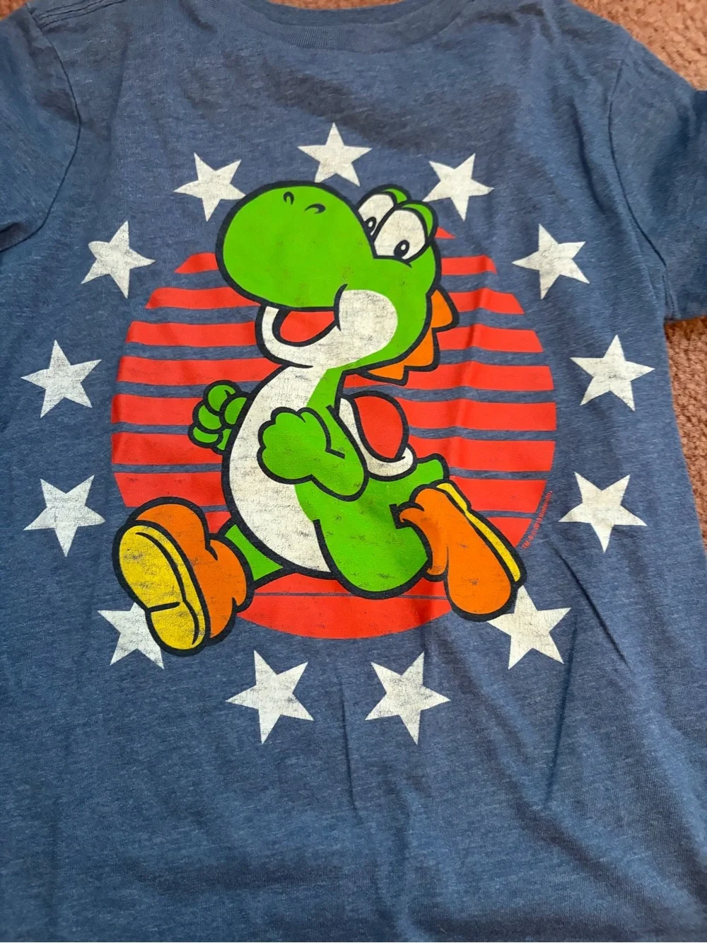 Super Mario & Yoshi Kids Graphic Tee - Green, Blue, Gray
